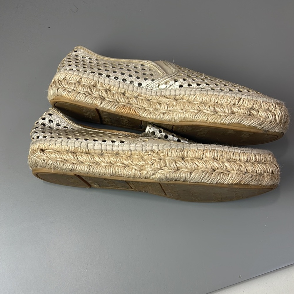 LOEFFLER RANDAL GOLD PERFORATED ESPADRILLES - Picture 3 of 7